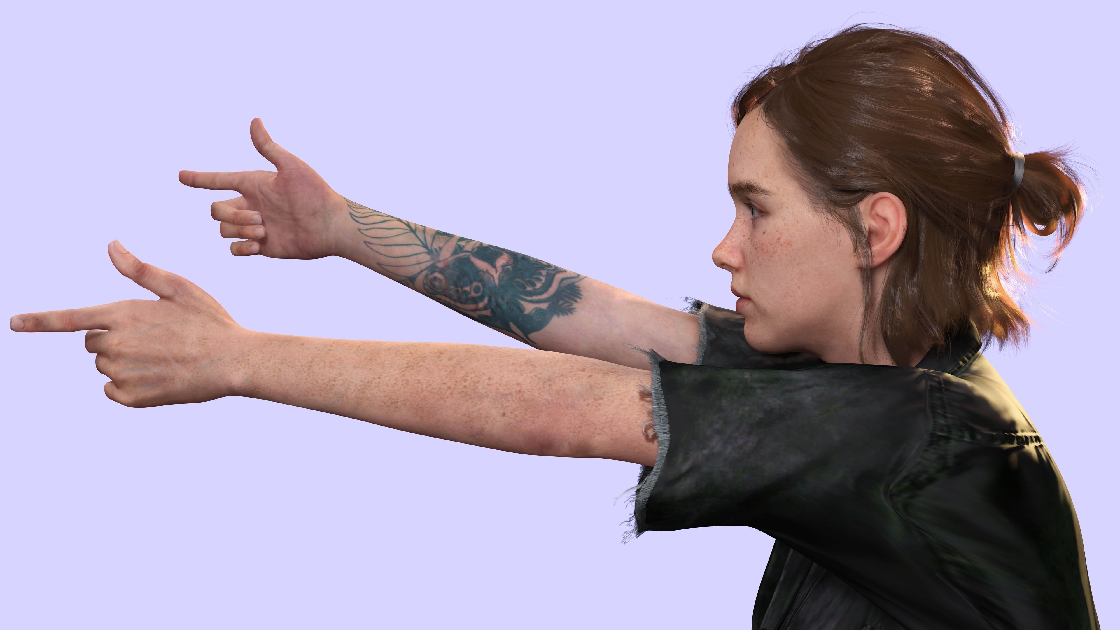 Ellie Last Of Us Full Rigged Ready Low-poly 3D model_8