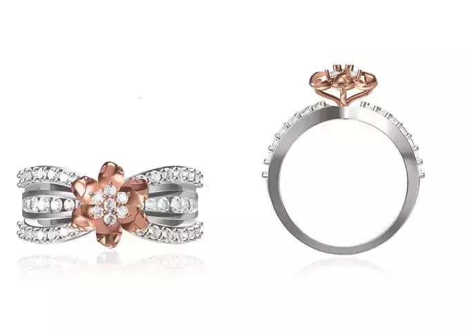 Women Wedding Engagement Ring STL OBJ FBX JCD Details