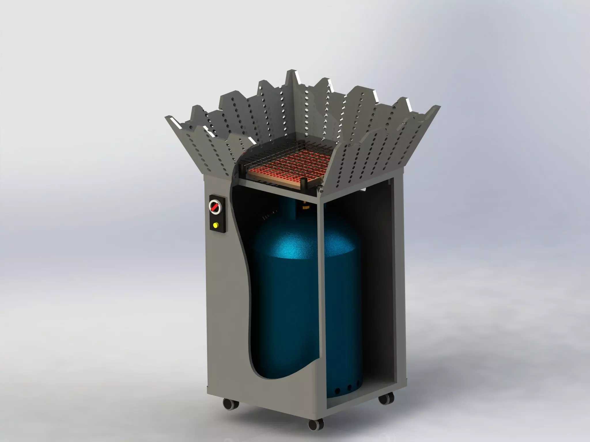 indoor gas cylinder heating radiateur a gaz bouteille 3D model