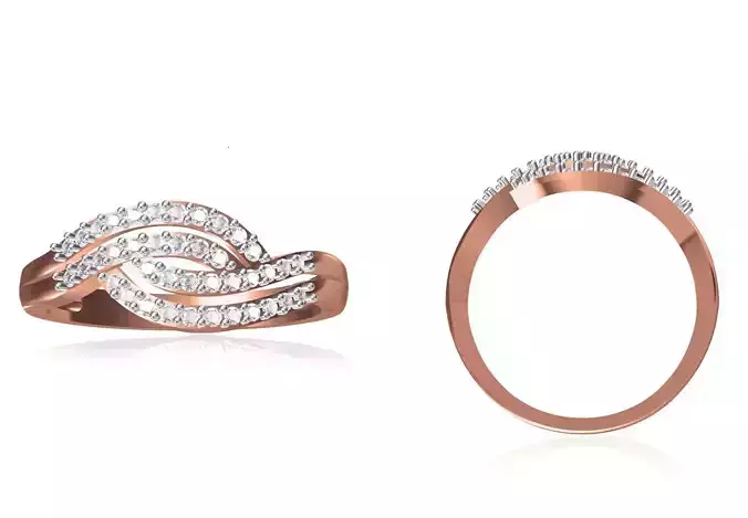 Women Wedding Engagement Ring STL OBJ FBX JCD Details