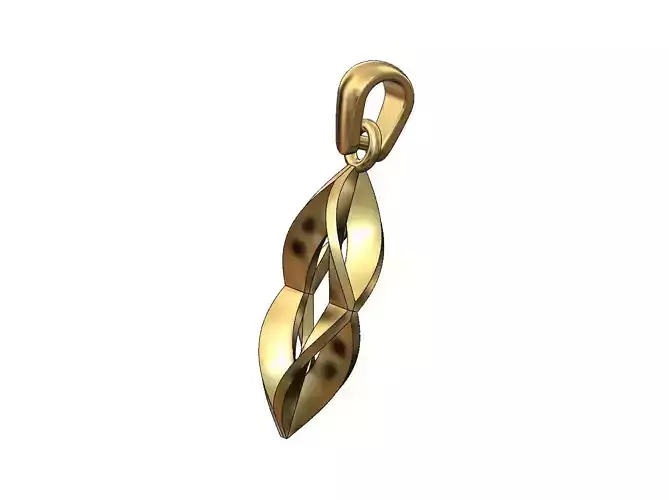 Mirrored leaf pendant bail and charm