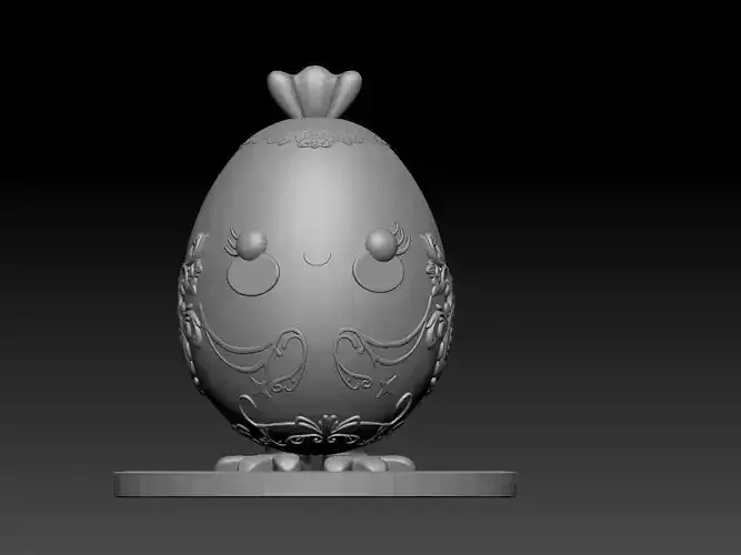 Realistic 3D Model of a Decorative Easter Egg