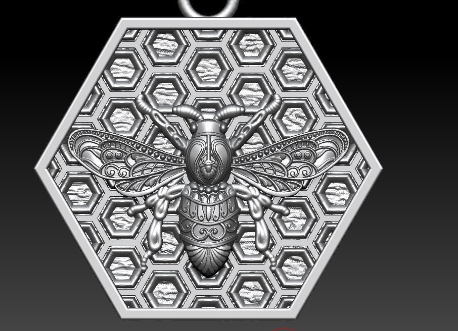 bee pendant 3D model_2