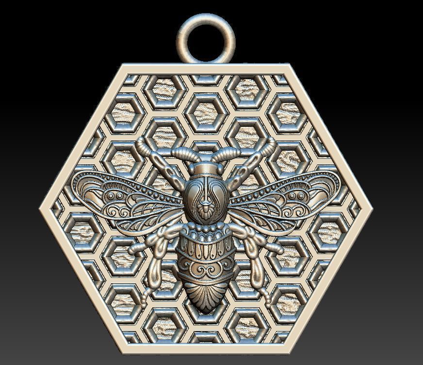 bee pendant 3D model_1