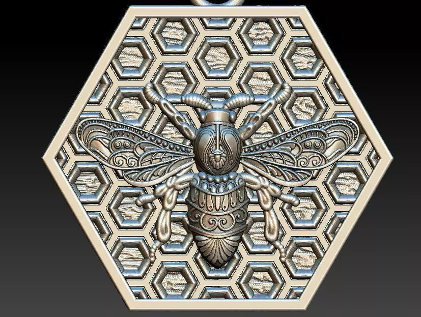 bee pendant 3D model_0