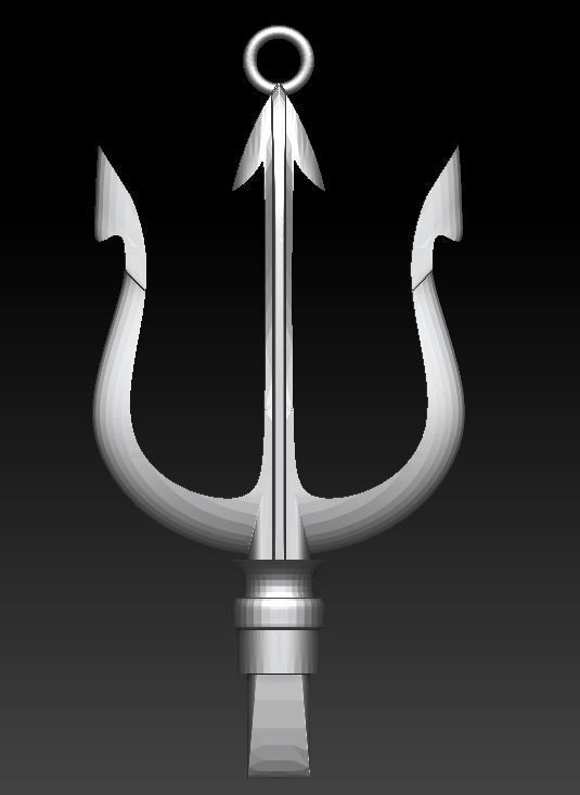 poseidon trident pendant 3D model_2