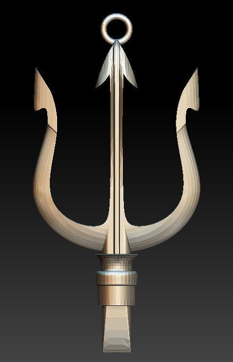 poseidon trident pendant 3D model_1