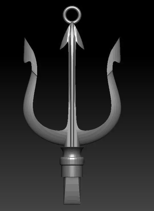 poseidon trident pendant 3D model_0