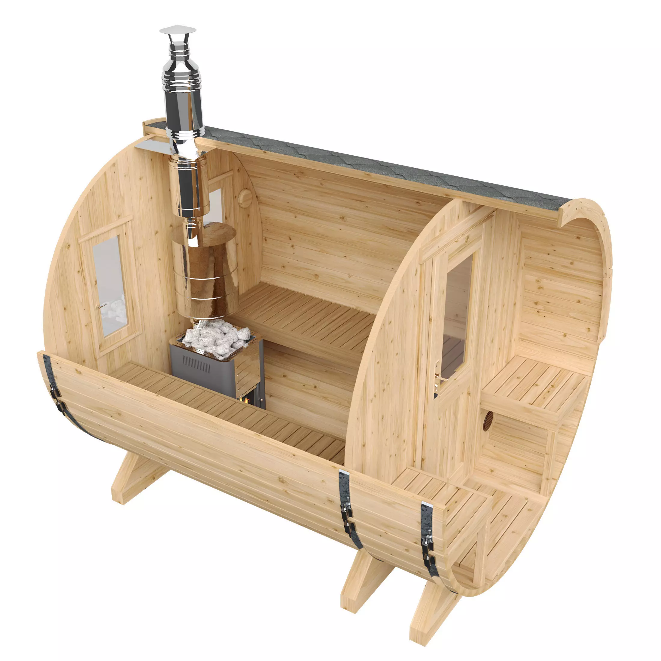 Barrel Sauna Single Room 3D model