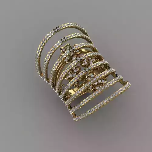 Double Tone Diamond 3d Model Print Ring 3D print model