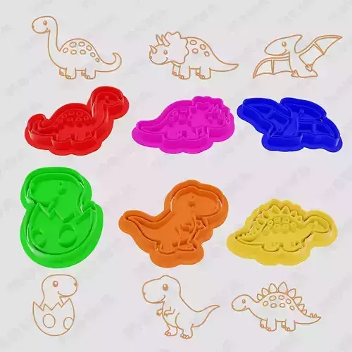 Animal Dinosaur Cookie Cutters Set 6 PCS