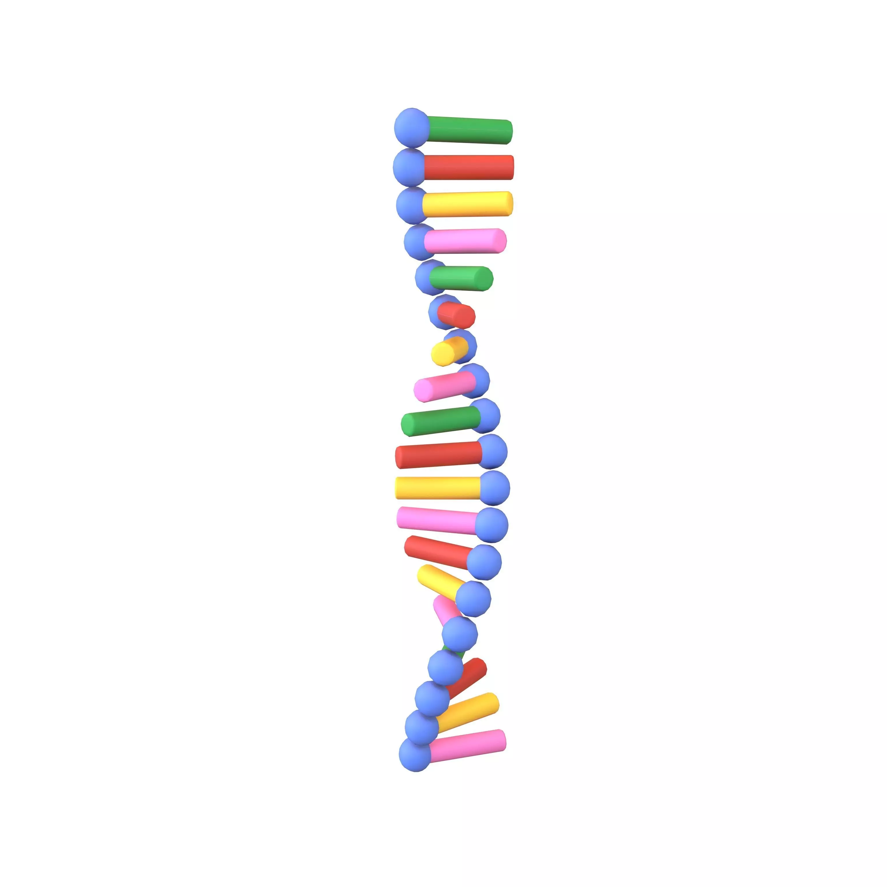 Cartoon RNA Molecule v1 001 Low-poly 3D model_0