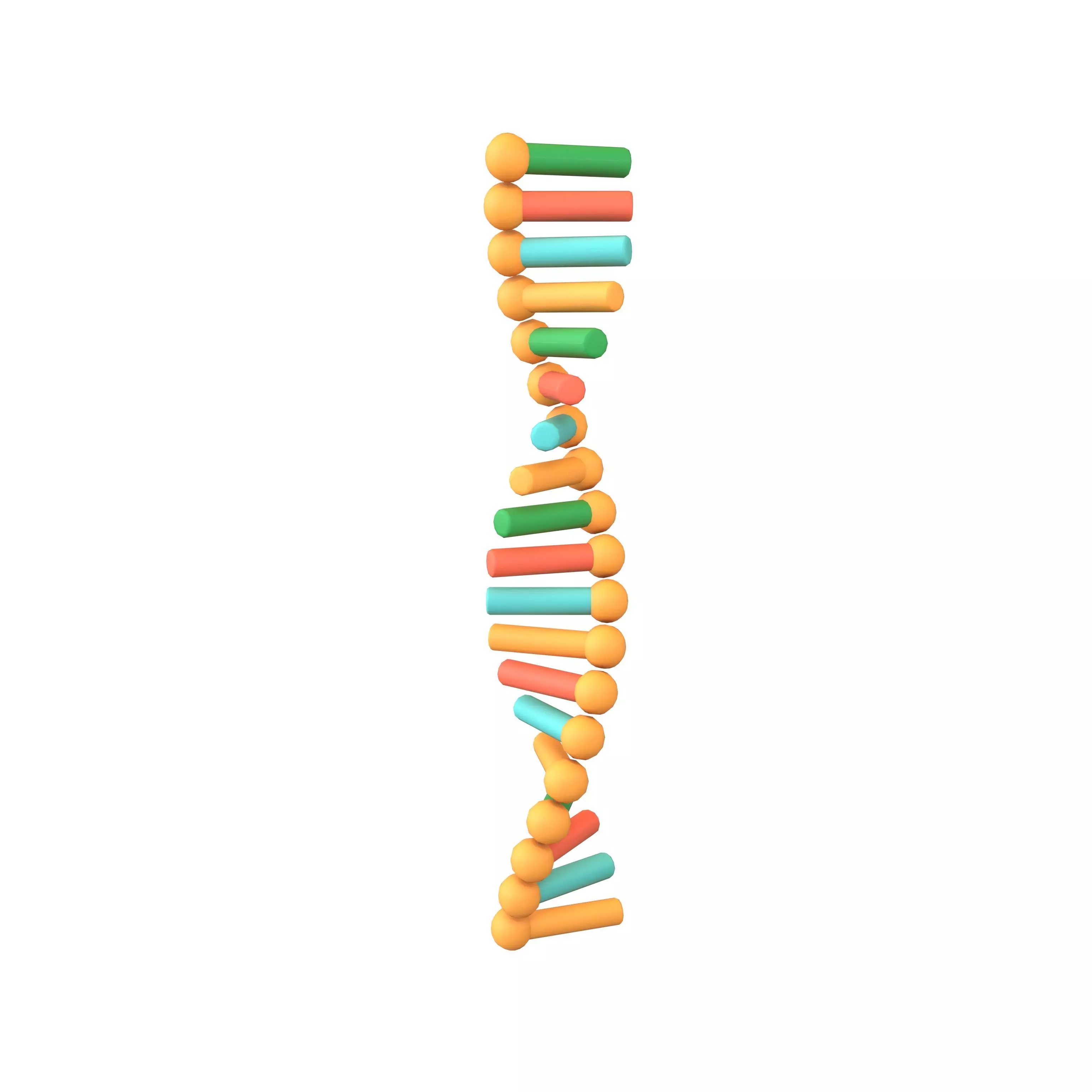 Cartoon RNA Molecule v1 002 Low-poly 3D model_0