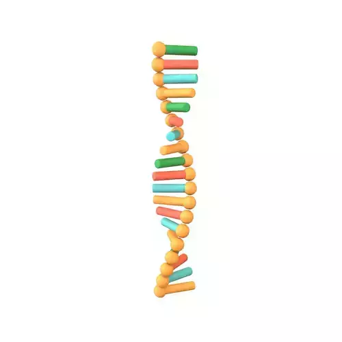 Cartoon RNA Molecule v1 002 Low-poly 3D model
