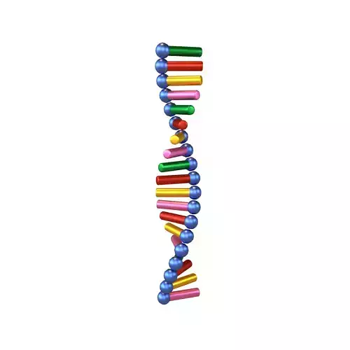 Cartoon RNA Molecule v1 007 Low-poly 3D model
