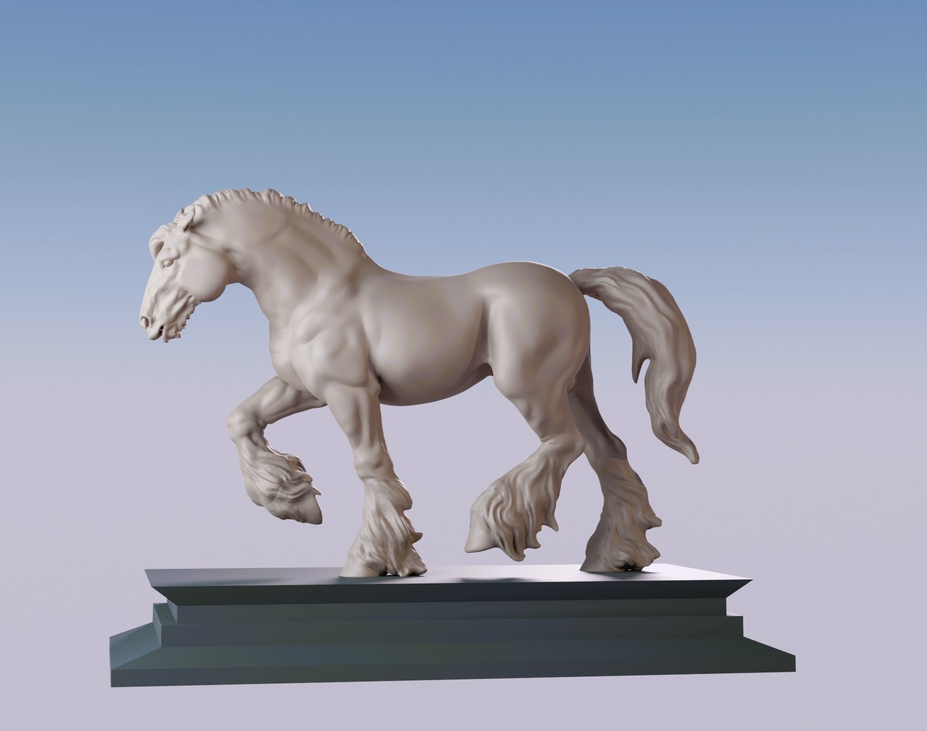 Clydesdale horse 3D print model 3D print model_4