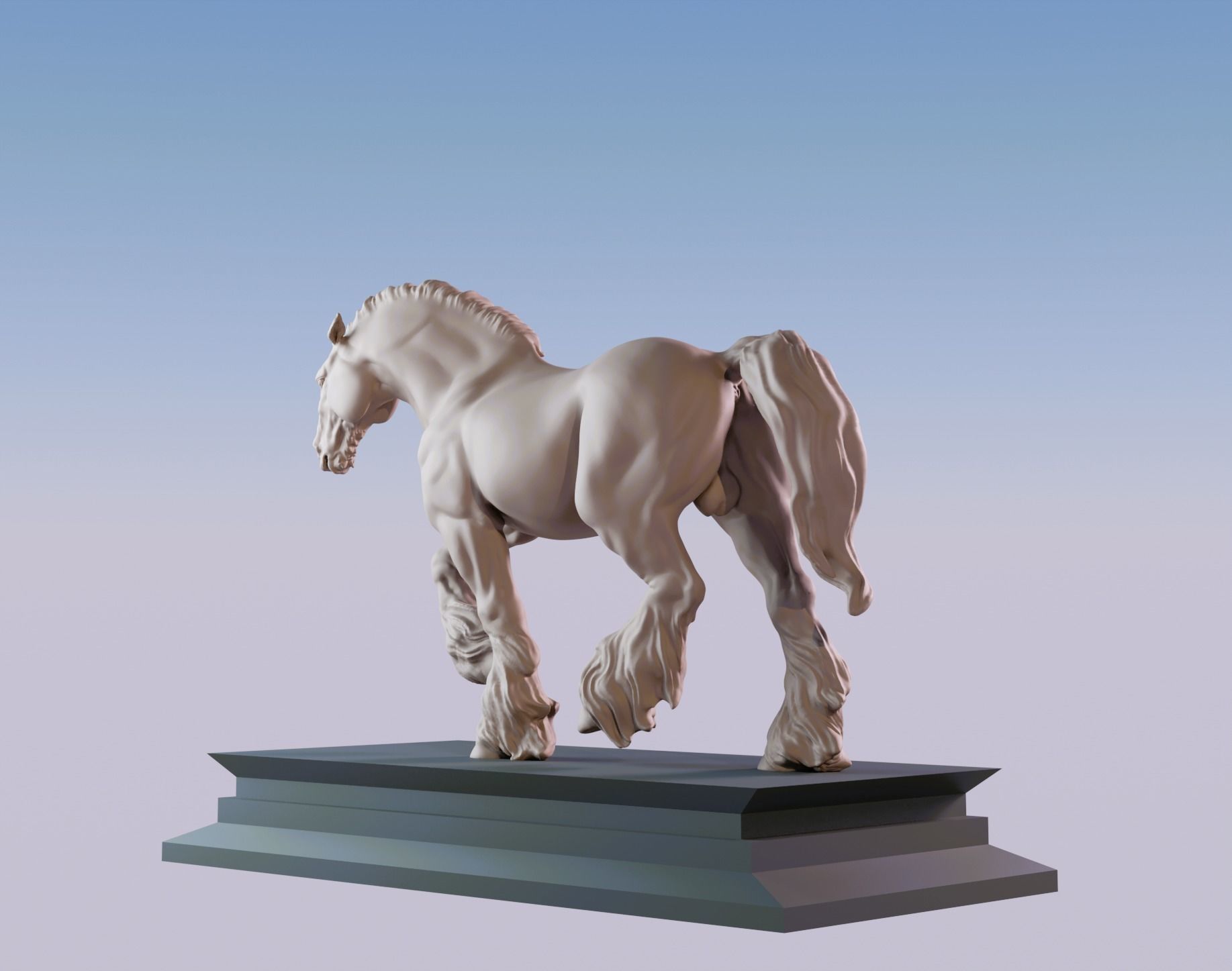 Clydesdale horse 3D print model 3D print model_3
