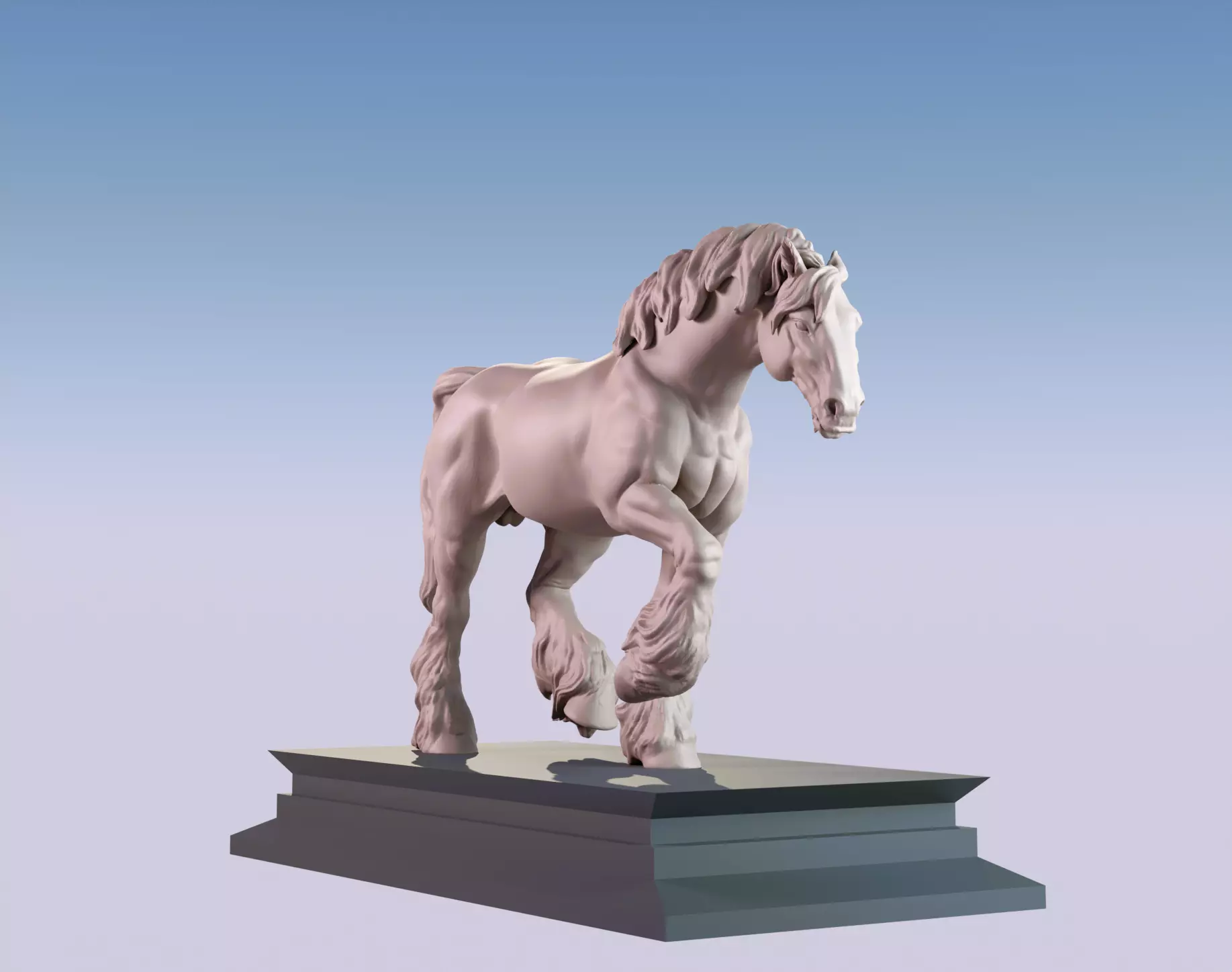 Clydesdale horse 3D print model 3D print model_0