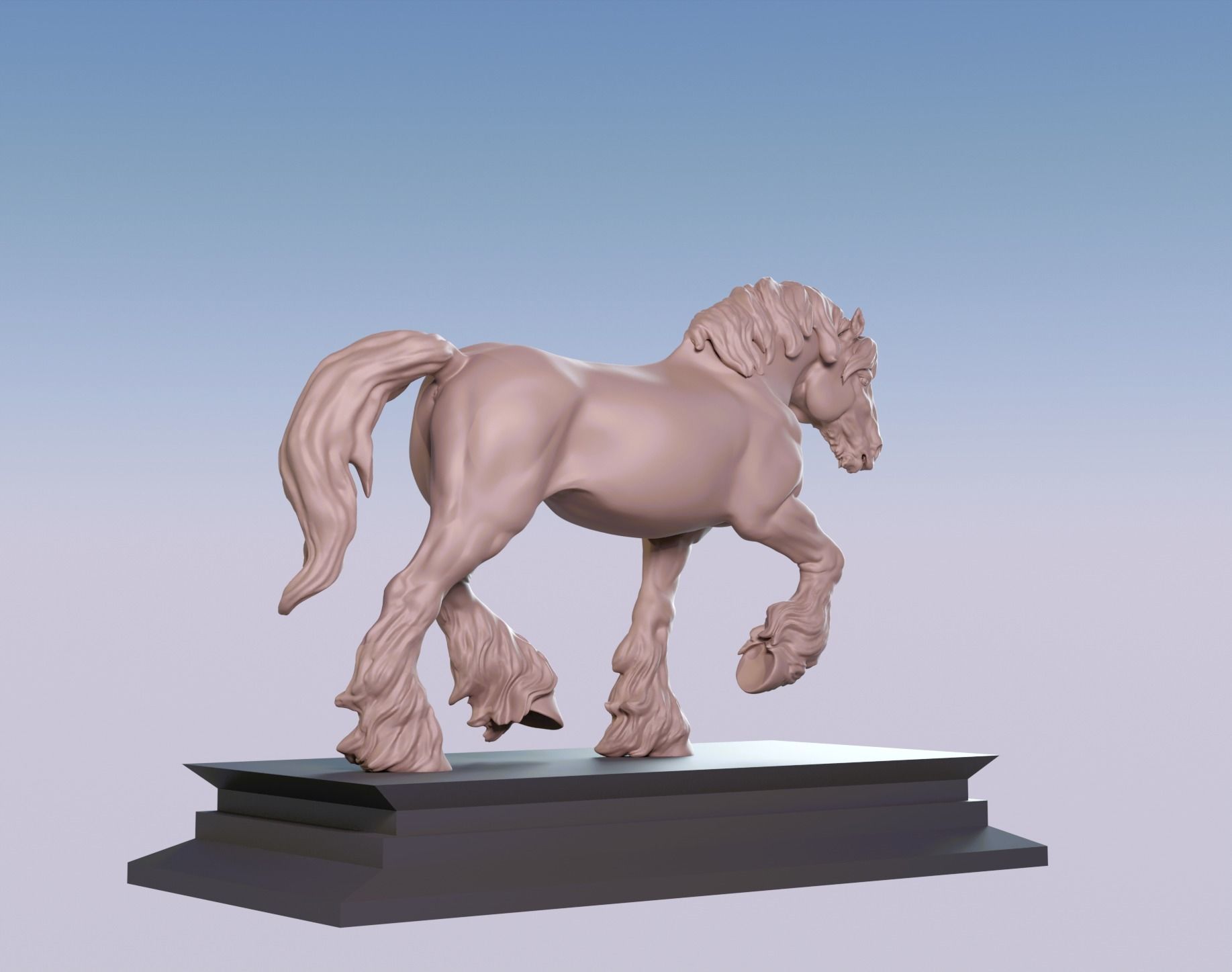 Clydesdale horse 3D print model 3D print model_2