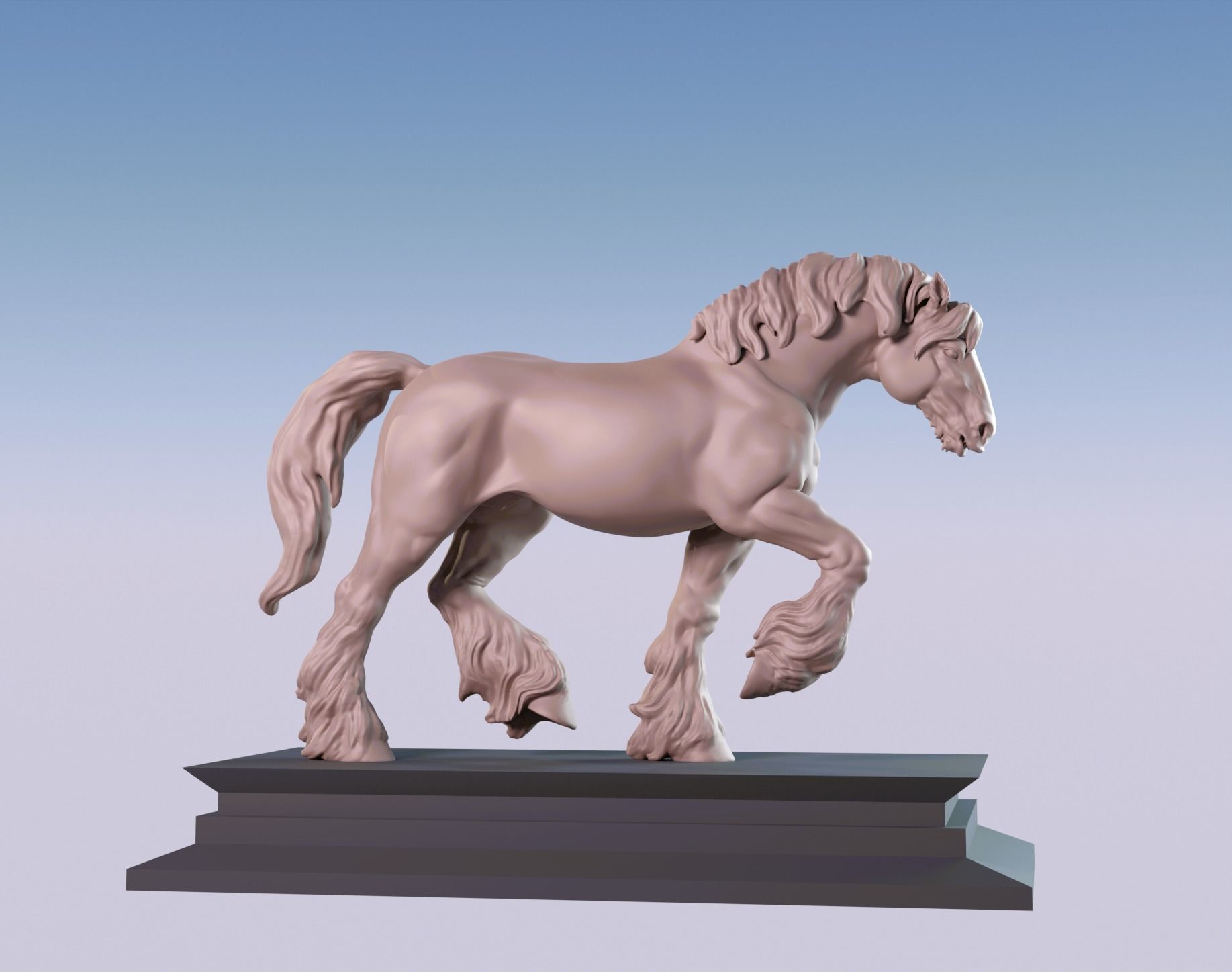 Clydesdale horse 3D print model 3D print model_1