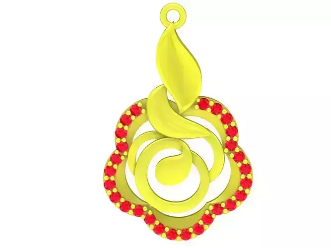 A5038 Art Diamond Flower Pendant 3D Print