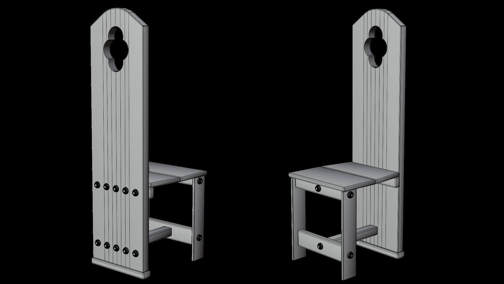 PBR WOOD FURNITURES - Asset - 01  - 4K Textures Game Ready Low-poly 3D model_13