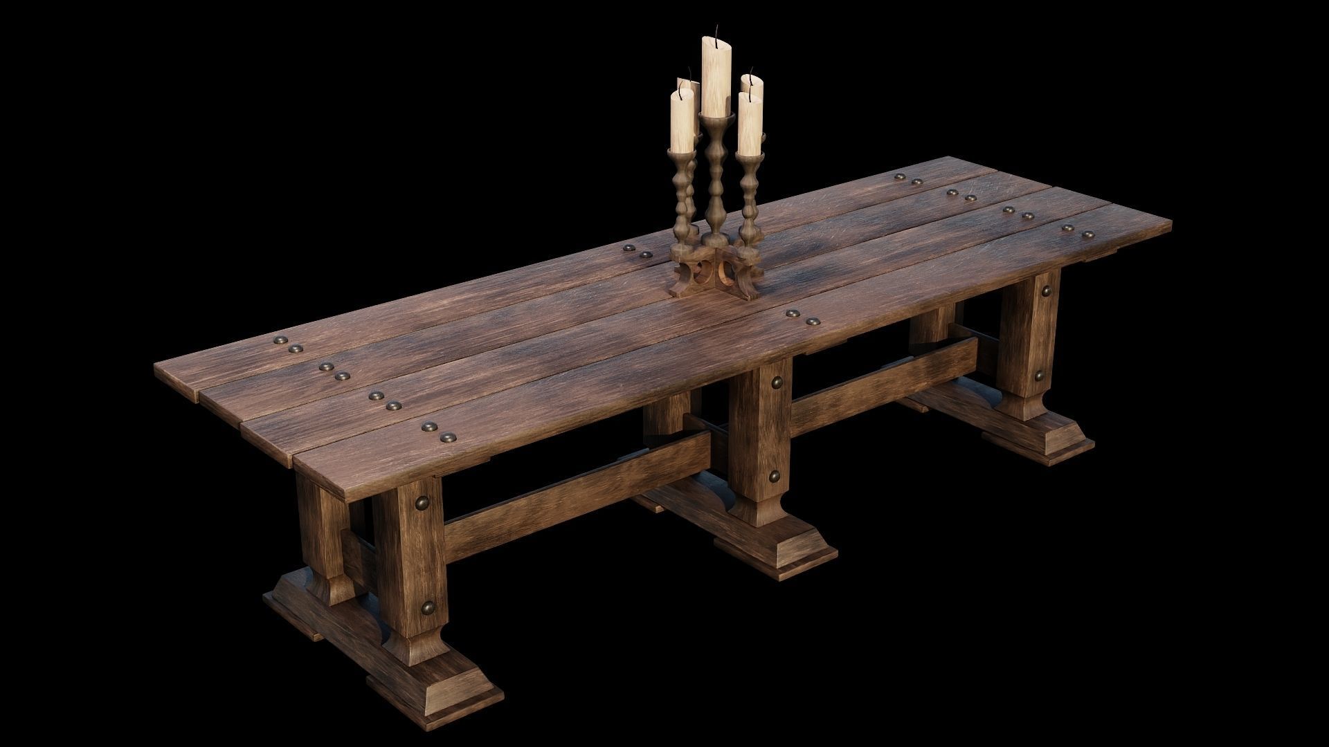 PBR WOOD FURNITURES - Asset - 01  - 4K Textures Game Ready Low-poly 3D model_10