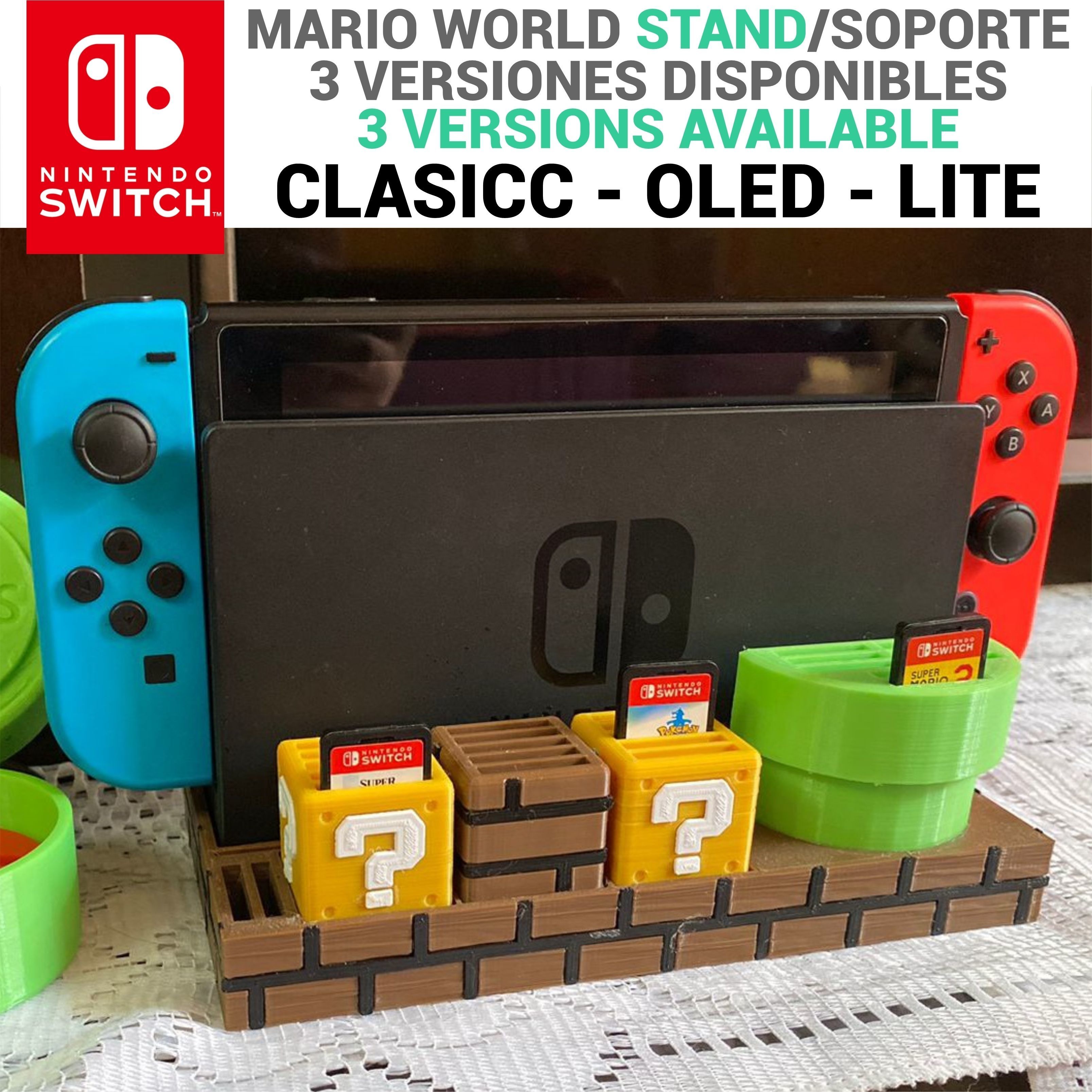 Support Nintendo Switch Mario World and 25 games 3D print model_1