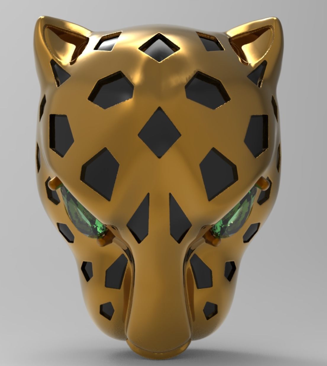 Panther Head Pendant chain behind 3D print model_1