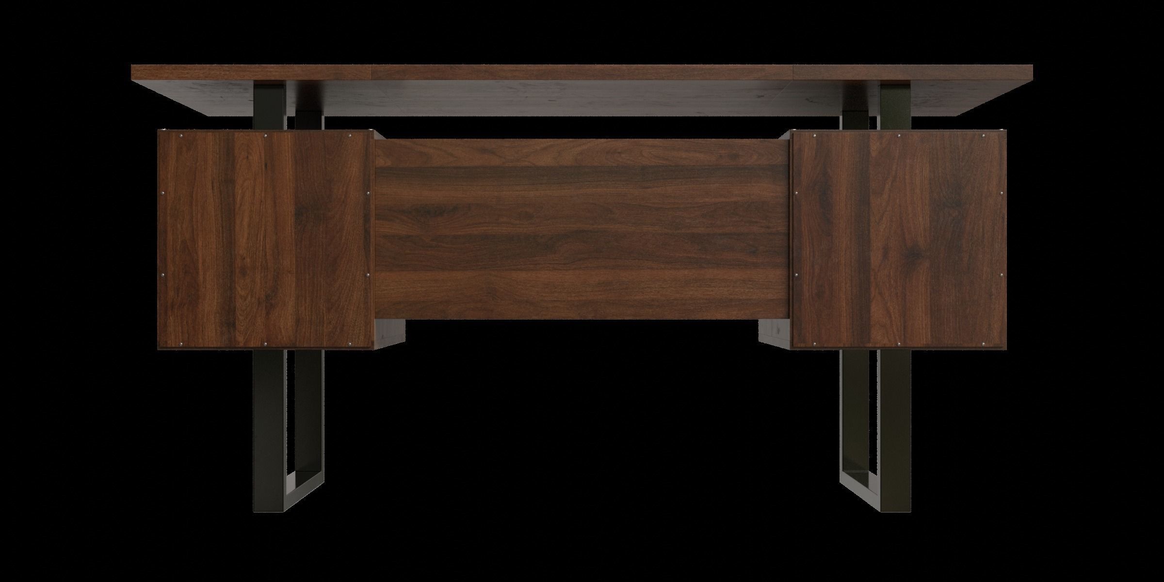 Writing Modern Office Desk With 4 Drawers Low-poly 3D model_8