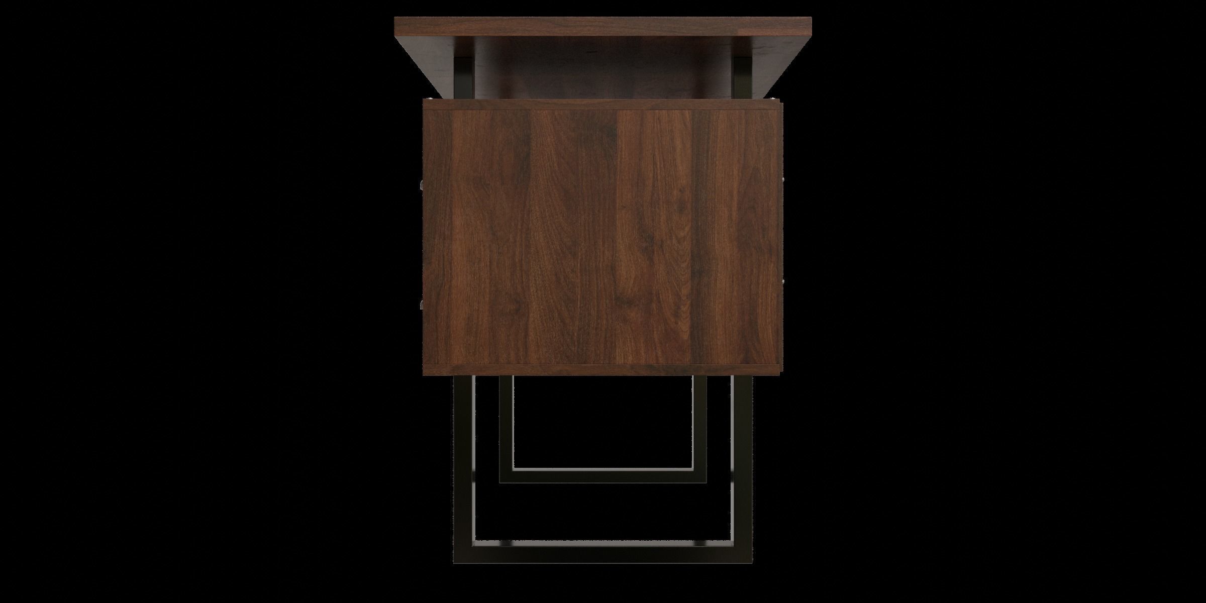 Writing Modern Office Desk With 4 Drawers Low-poly 3D model_9