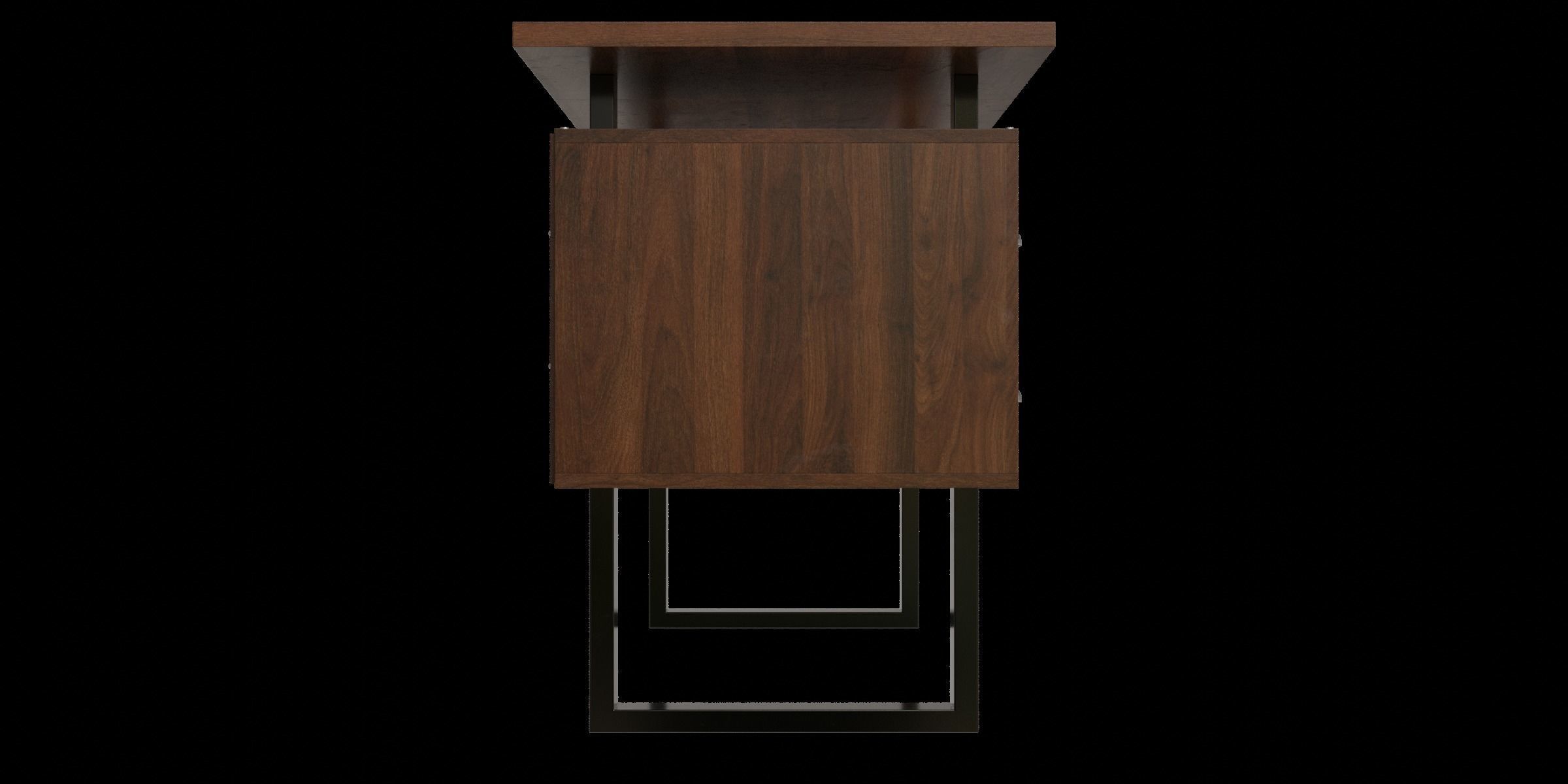 Writing Modern Office Desk With 4 Drawers Low-poly 3D model_7