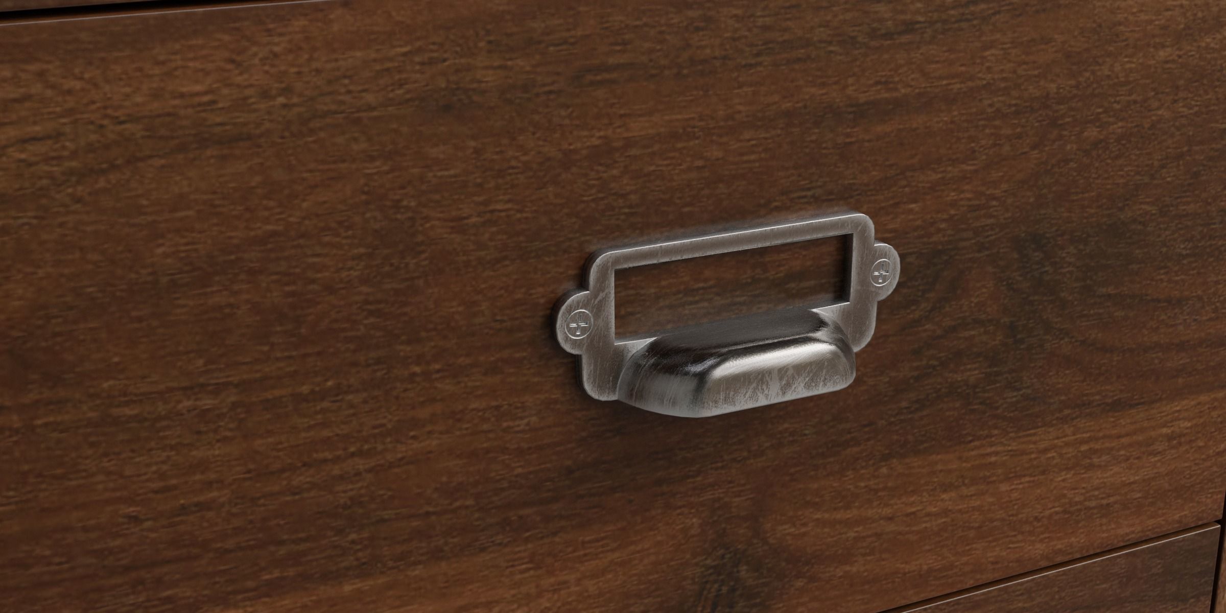 Writing Modern Office Desk With 4 Drawers Low-poly 3D model_5