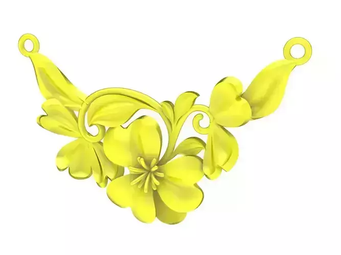 24k art flower necklace 5047