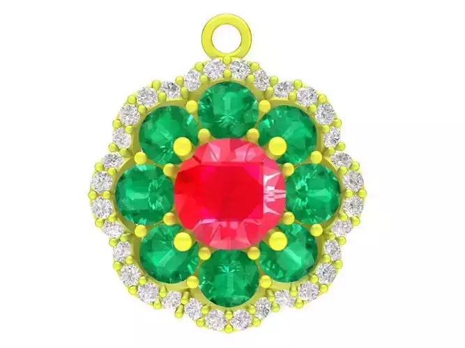 A5045 Vietnamese Diamond Flower Women Pendant 3D Print