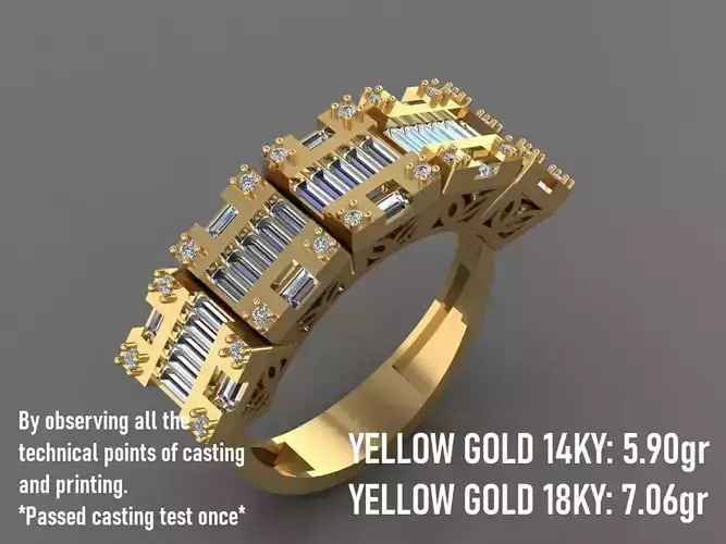 Baguette Wedding Engagement Ring 14 - 