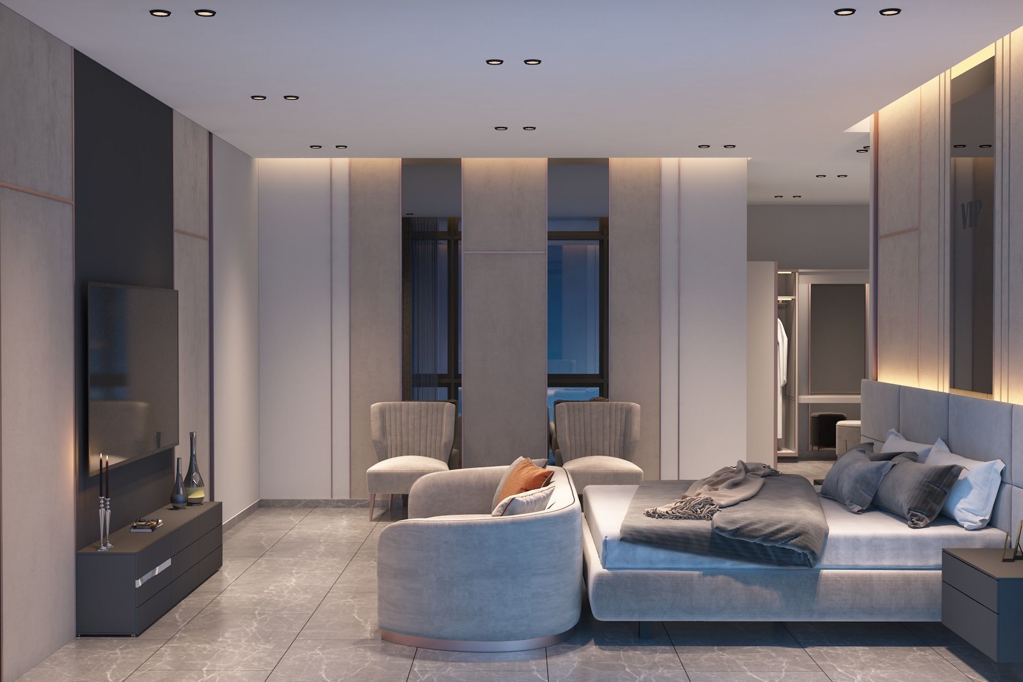 luxury master bedroom 3D model_3