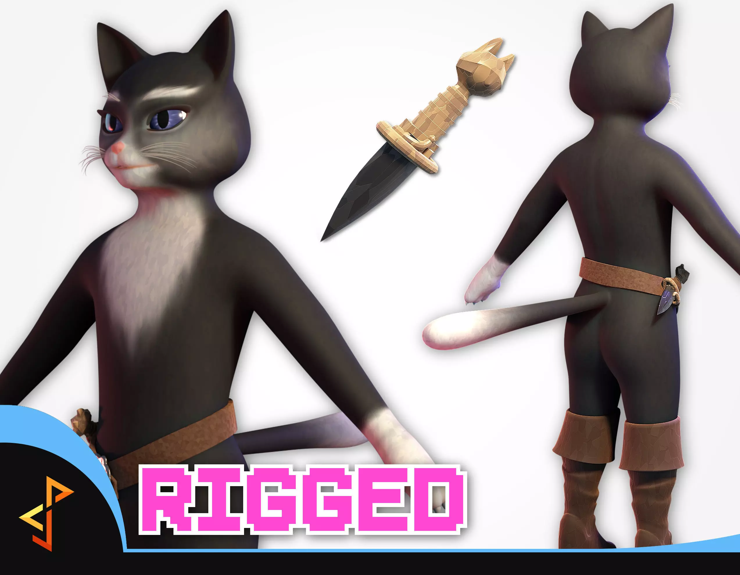 Kitty Softpaws RIGGED - Puss in Boots The Last Wish Low-poly 3D model_0