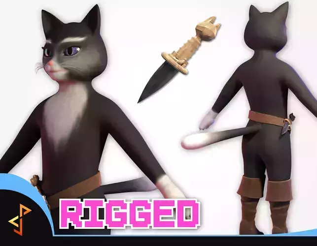 Kitty Softpaws RIGGED - Puss in Boots The Last Wish Low-poly 3D model