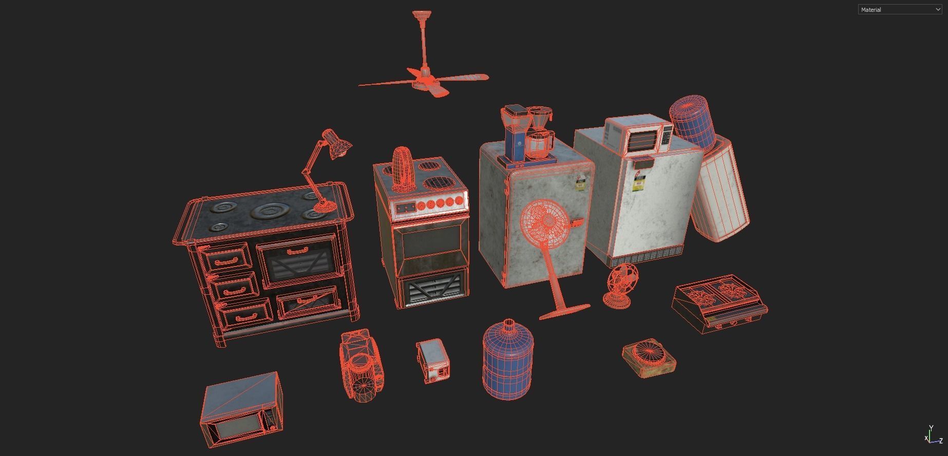 Appliances Prop Pack Low-poly 3D model_17