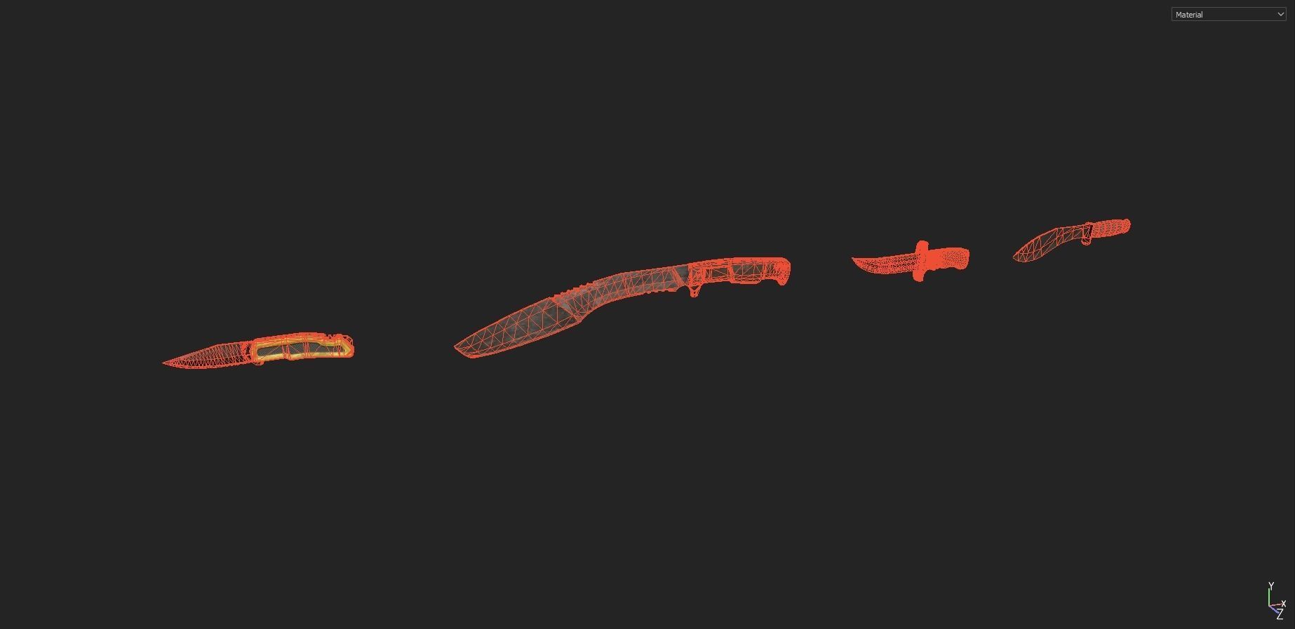 Melee Weapons pack 2 Low-poly 3D model_5