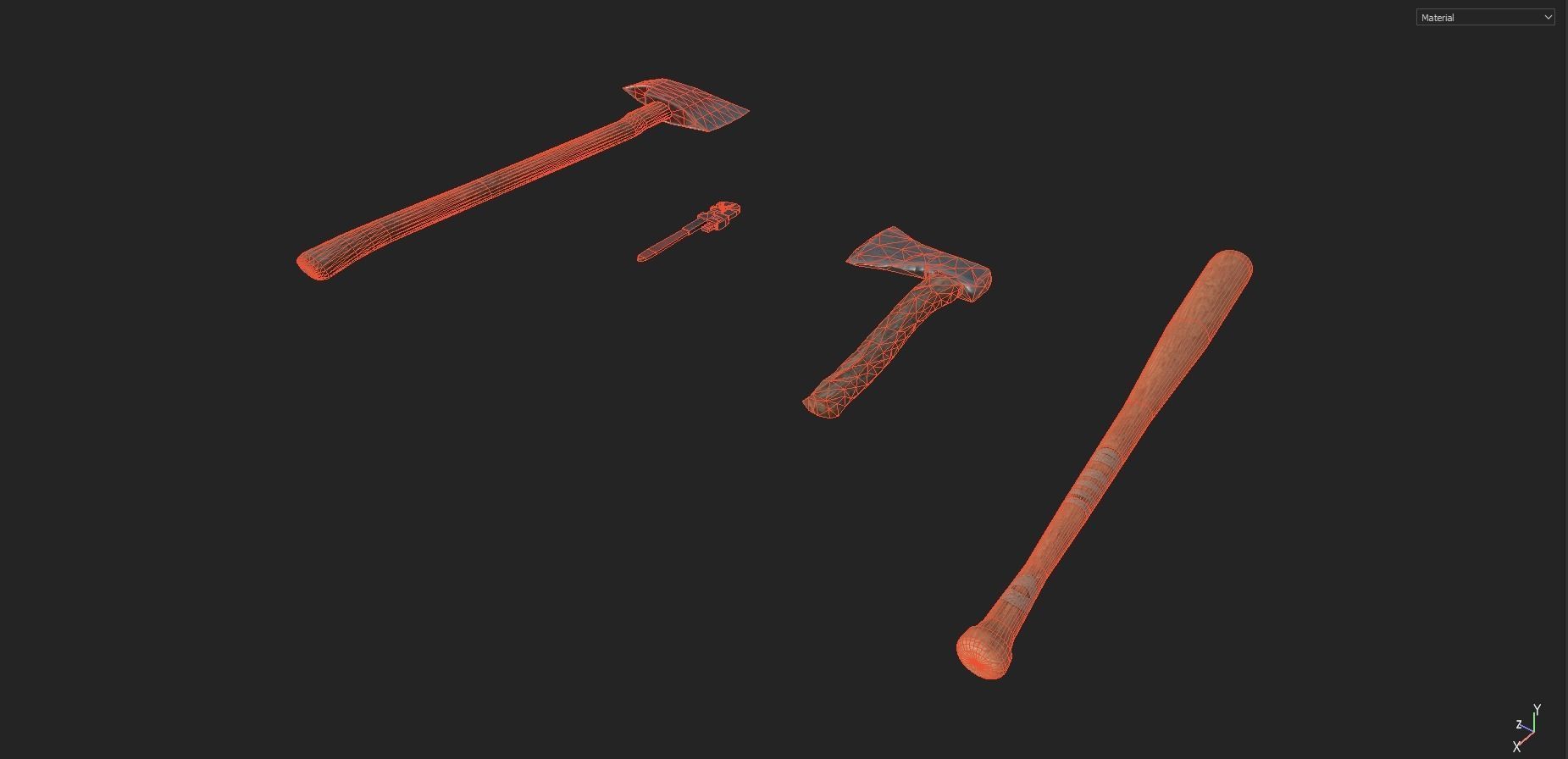 Melee Weapons pack 2 Low-poly 3D model_2