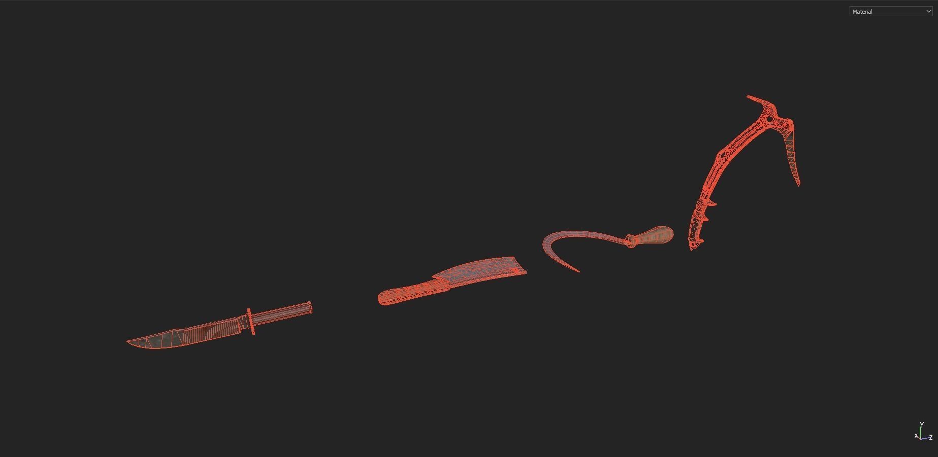 Melee Weapons pack 2 Low-poly 3D model_9