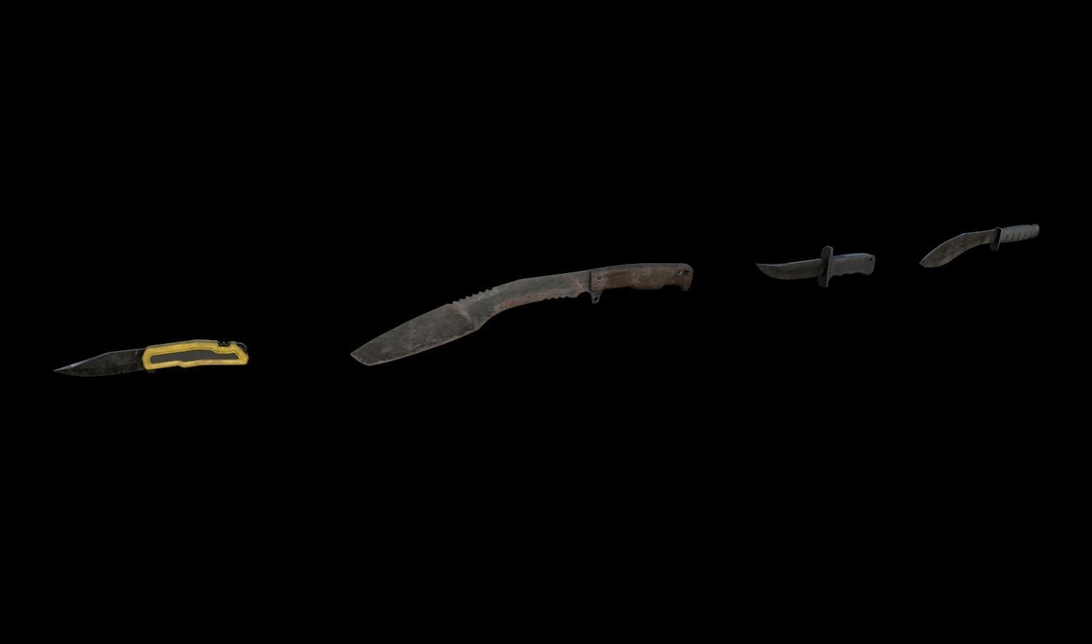 Melee Weapons pack 2 Low-poly 3D model_3