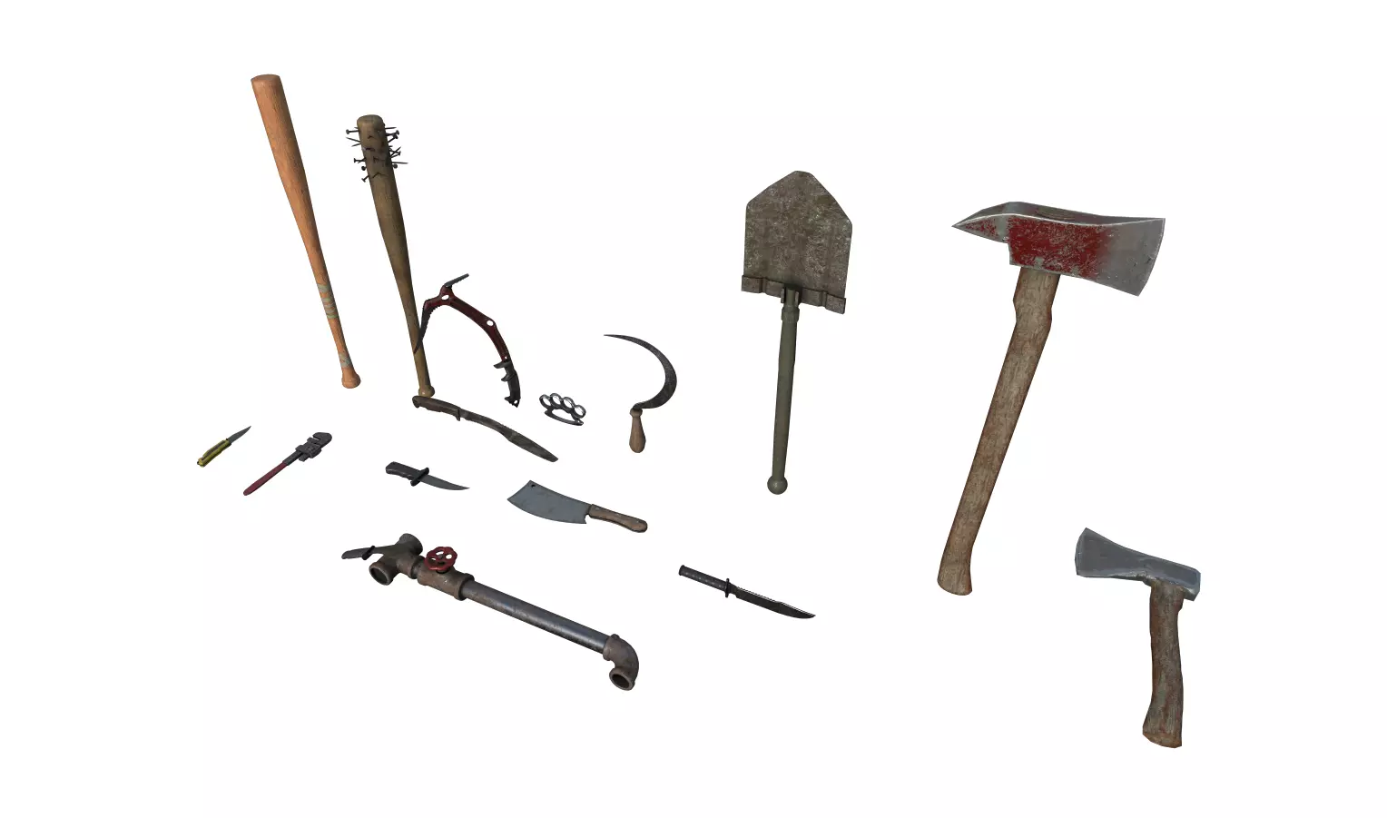 Melee Weapons pack 2 Low-poly 3D model_0