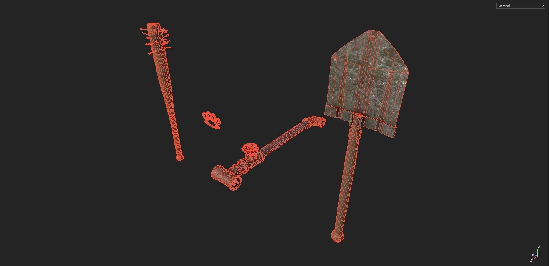 Melee Weapons pack 2 Low-poly 3D model_7