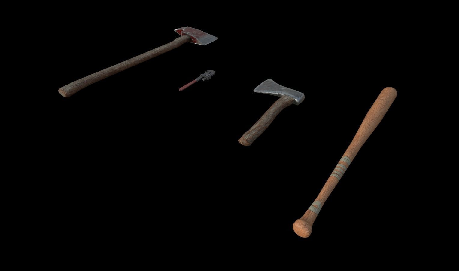 Melee Weapons pack 2 Low-poly 3D model_1