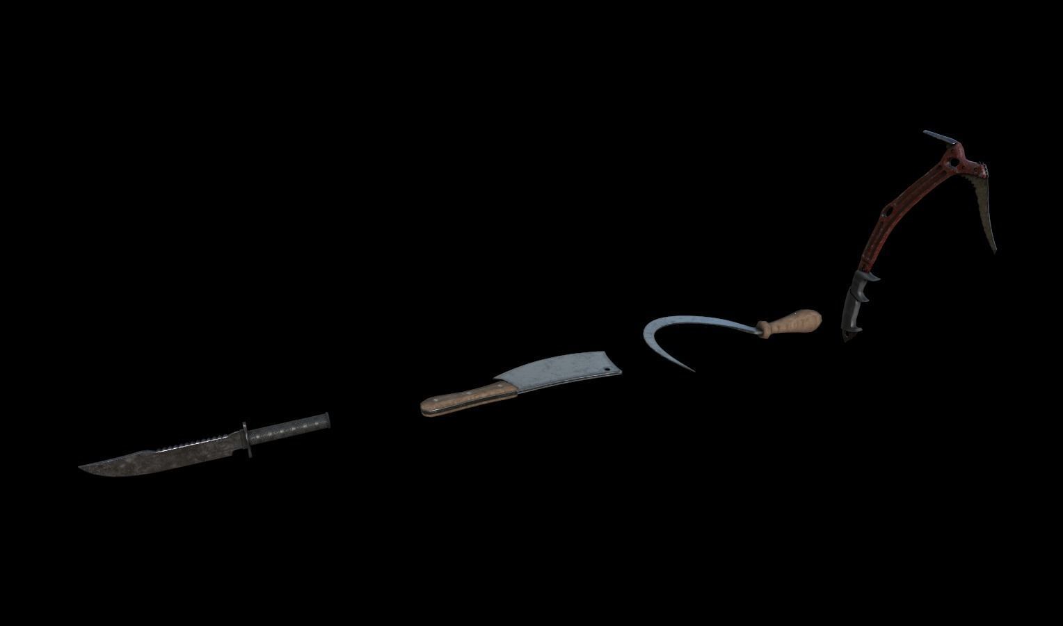 Melee Weapons pack 2 Low-poly 3D model_8