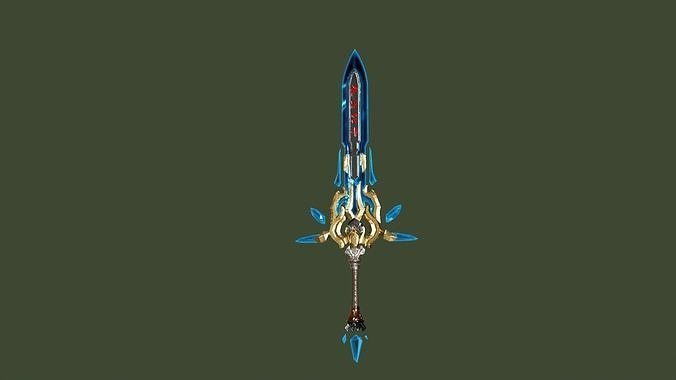 Crystal Storm Blade Low-poly 3D model