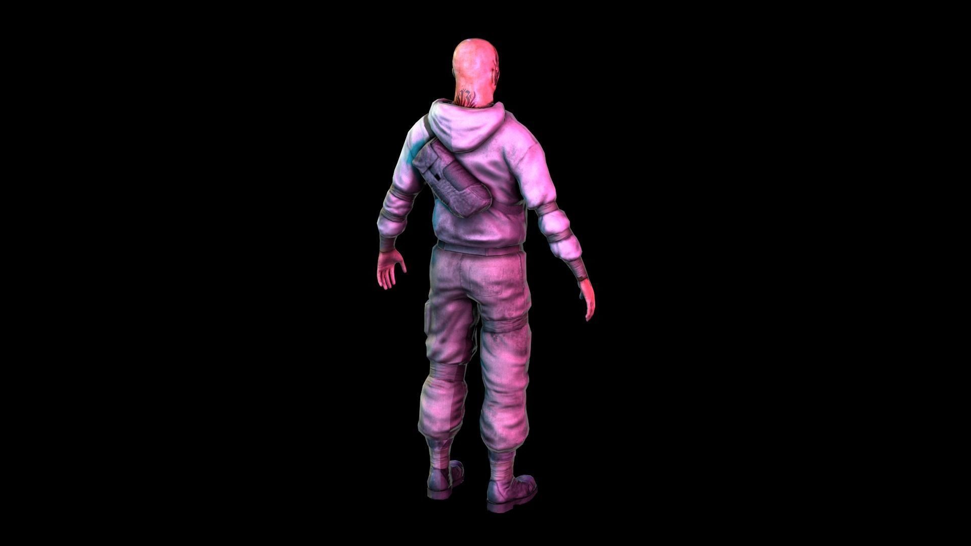 Stylized Rigged Character Low-poly 3D model_3